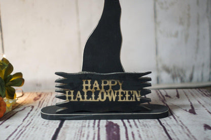 Fall Decor, Rustic Witch Hat Shelf Sitter-HALLOWEEN-GFT Woodcraft