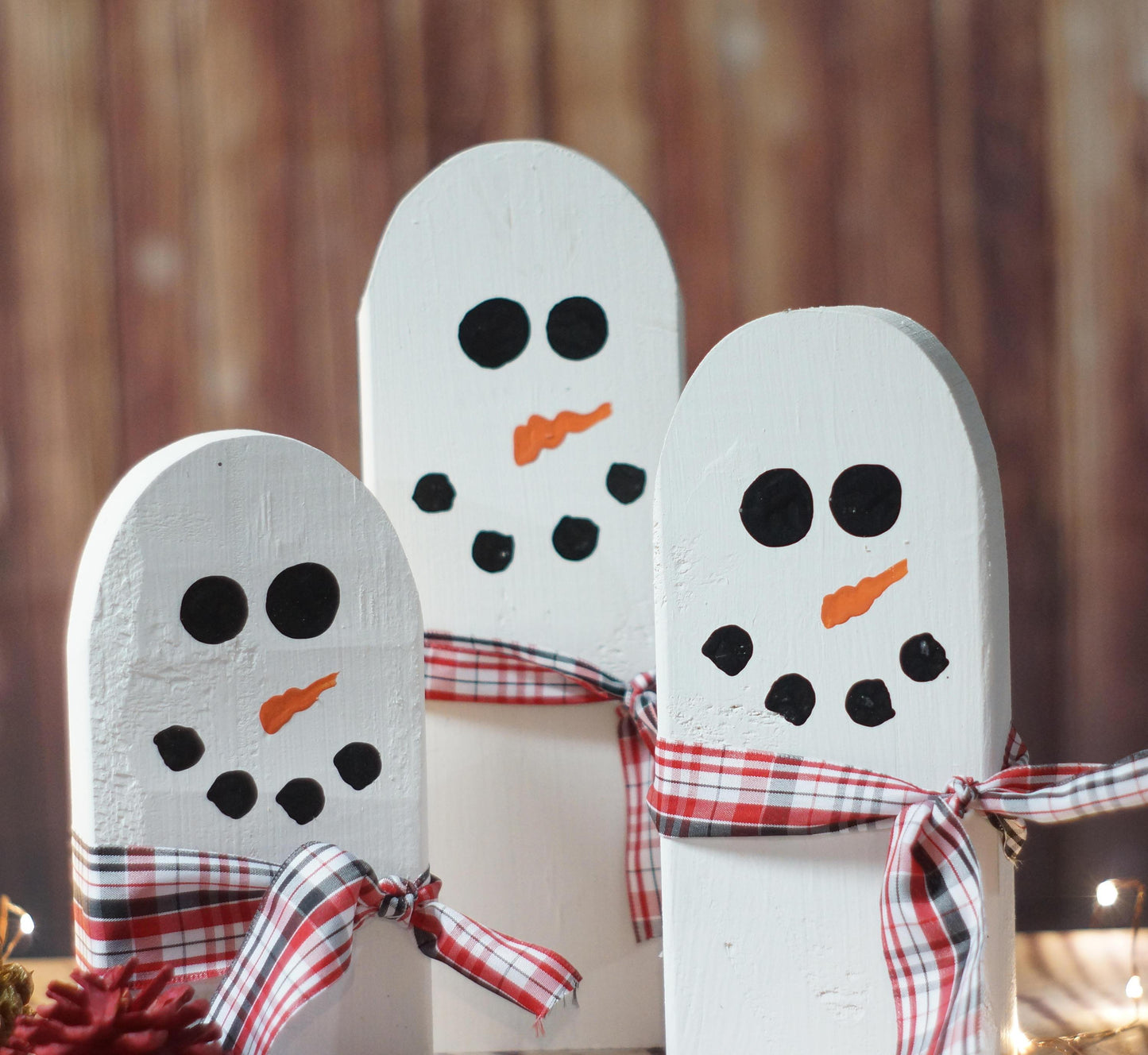 Christmas Snowman Family with Scarves-CHRISTMAS-GFT Woodcraft