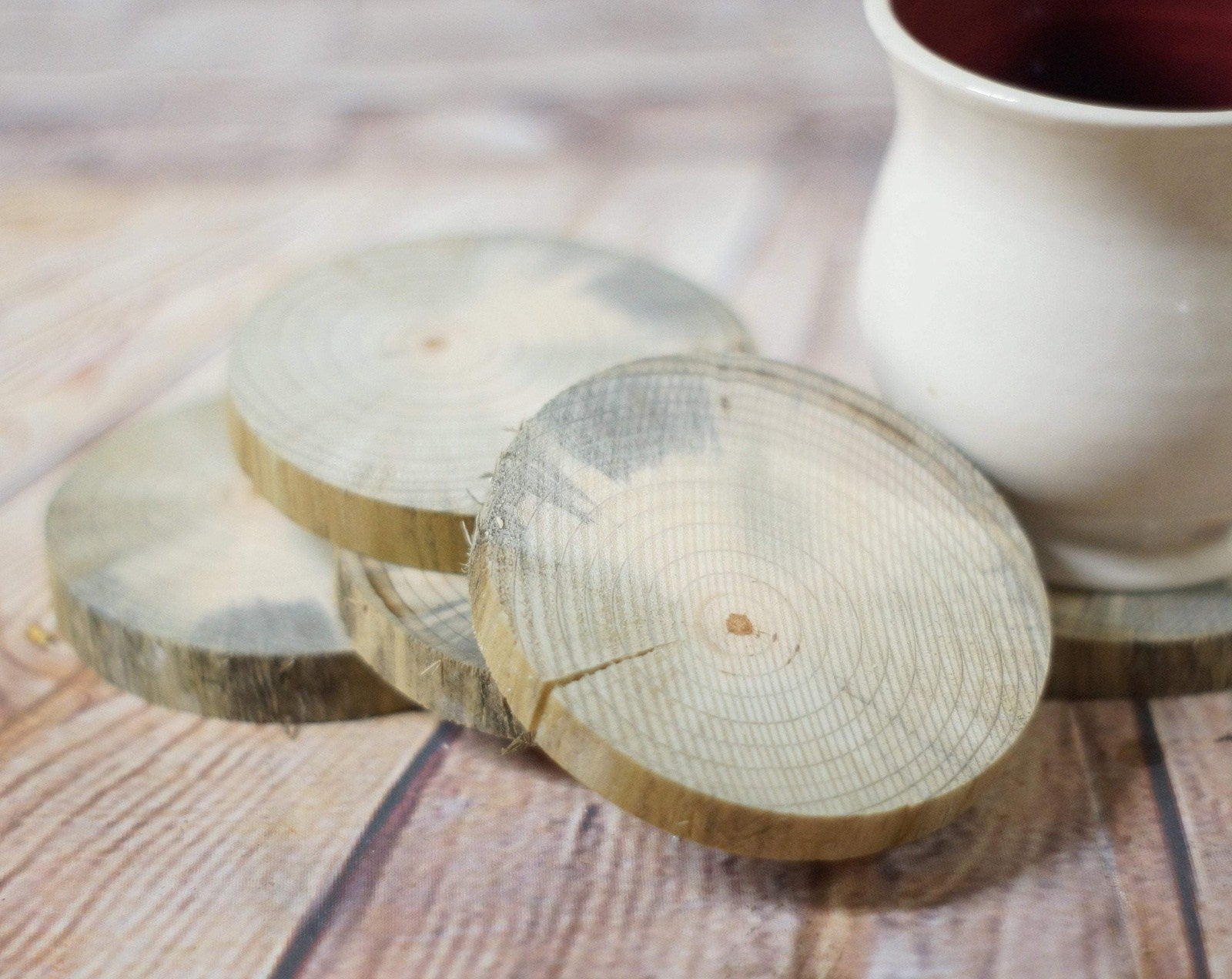 5 Natural Tree Wood Coasters, Eco-Freindly gift-HOME DECOR-GFT Woodcraft
