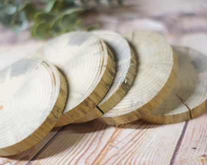 5 Natural Tree Wood Coasters, Eco-Freindly gift-HOME DECOR-GFT Woodcraft