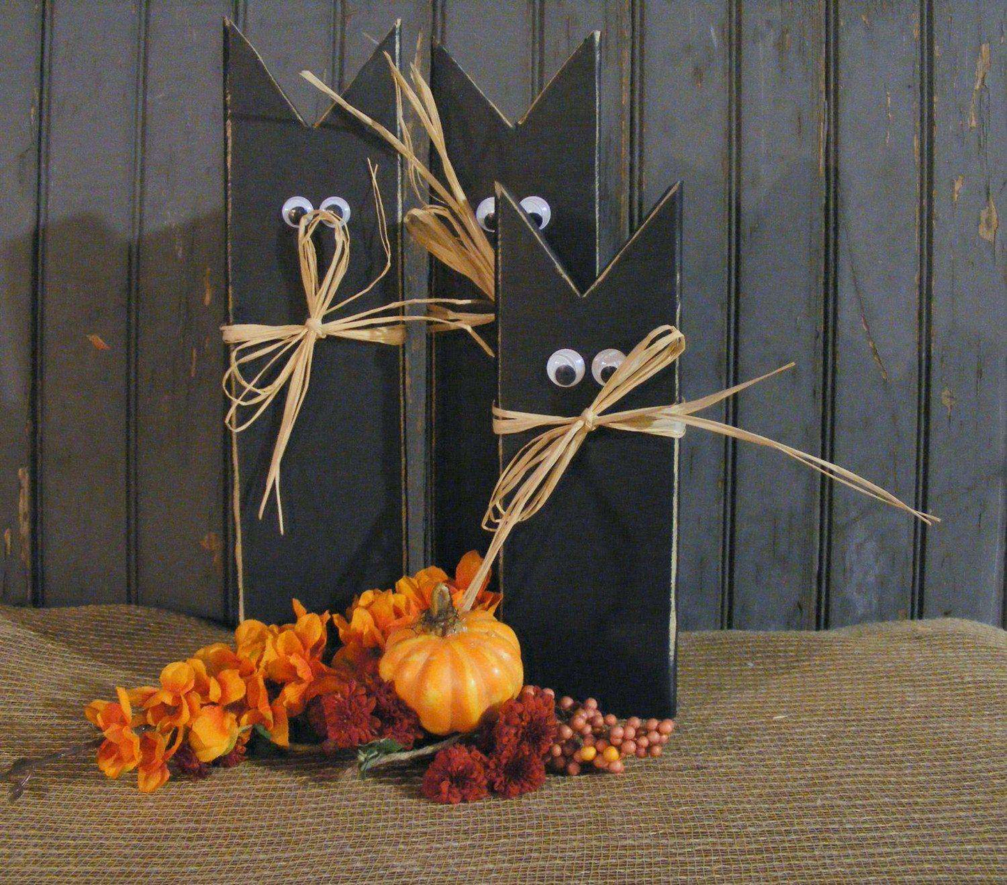 Fall Decor Black Cat, Halloween Decoration-Halloween Decor-GFT Woodcraft