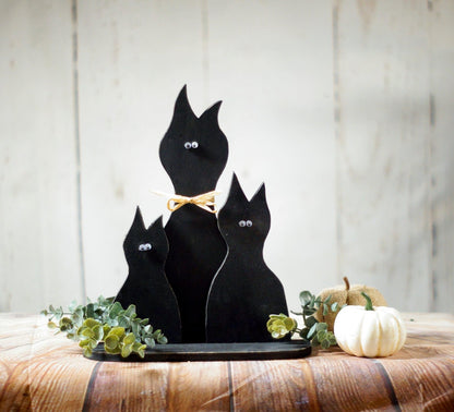 Fall Decor Black Cat Shelf Sitter-Halloween Decor-GFT Woodcraft