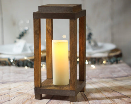 12" Double Top Wood Candle lantern-LANTERN-GFT Woodcraft