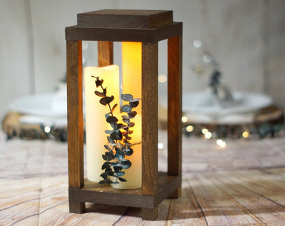 12" Double Top Wood Candle lantern-LANTERN-GFT Woodcraft