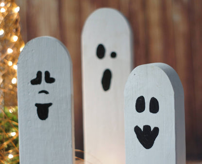 Fall Decor Halloween Ghosts, Rustic Halloween Decor-Halloween Decor-GFT Woodcraft