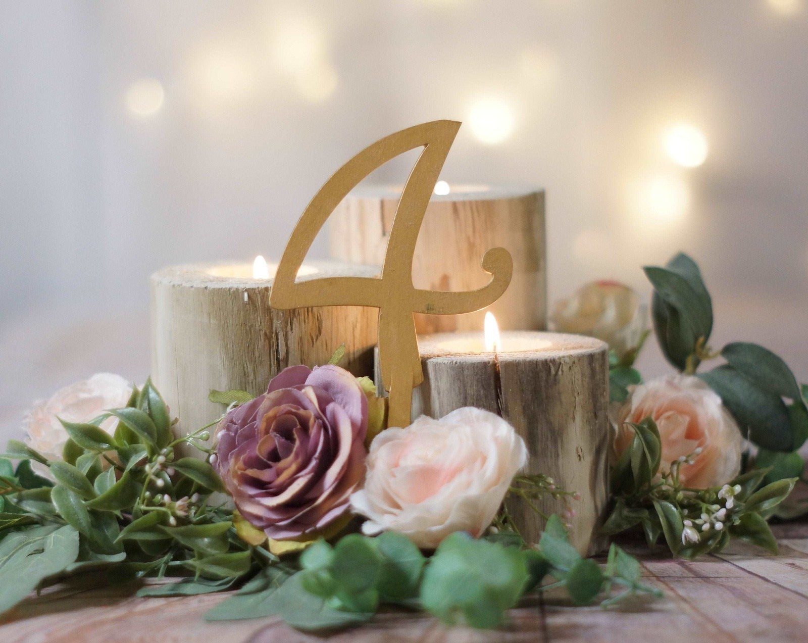 Log Candle Holder Centerpiece, Rustic Wedding Decor – GFTWoodcraft