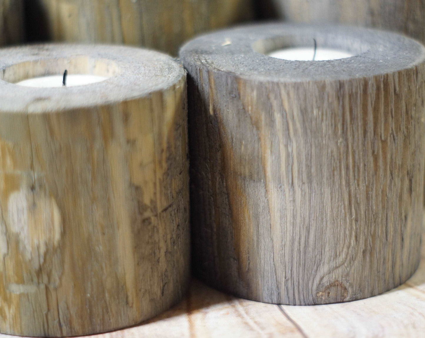 Log Succulent Holder Set Gray-HOME DECOR-GFT Woodcraft