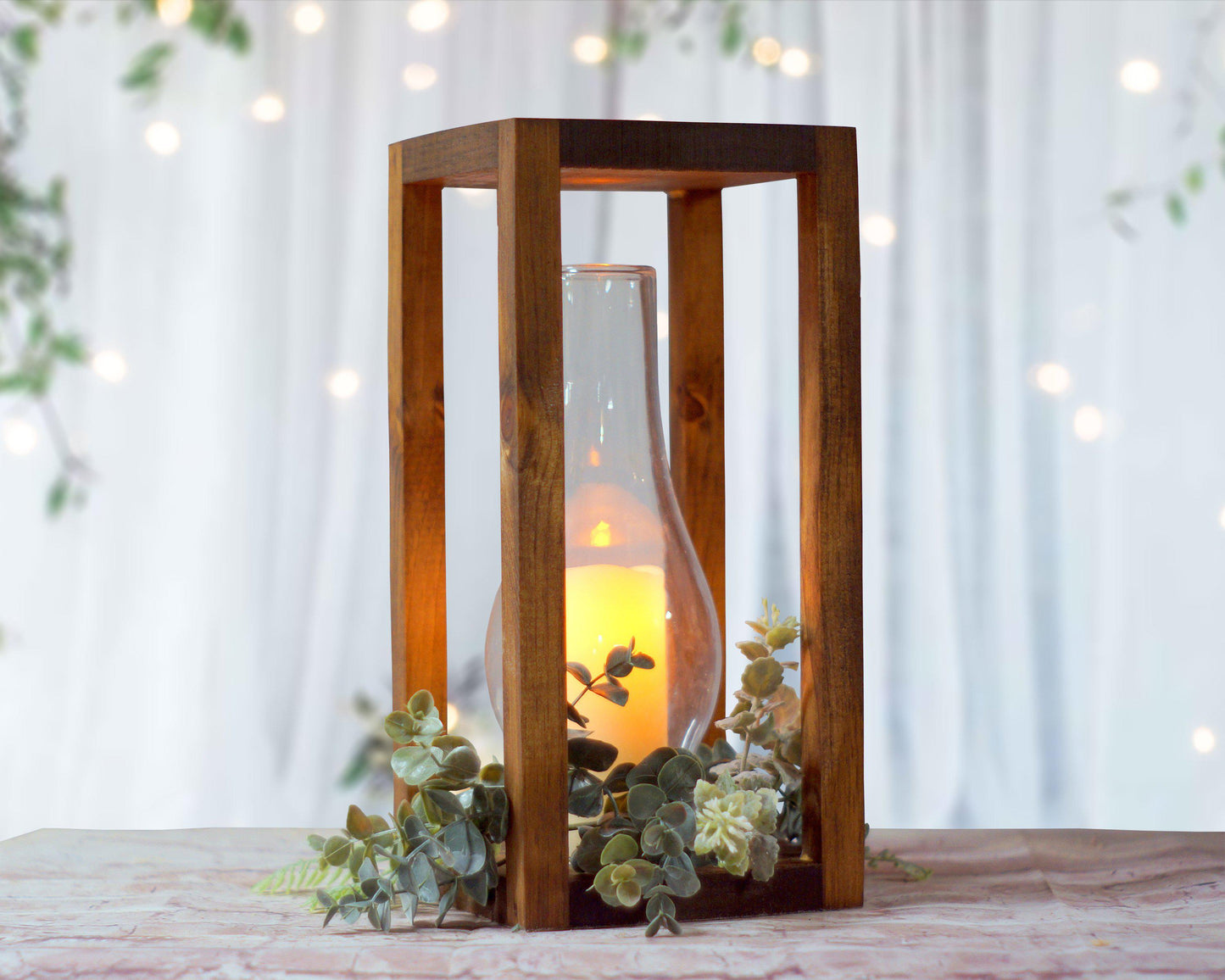 Lantern, 12", Modern Frame Brown-LANTERN-GFT Woodcraft