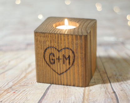 Custom Personalized Hand Burned Candle Holder-Gifts-GFT Woodcraft