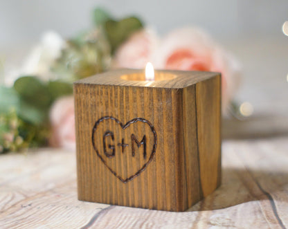 Custom Personalized Hand Burned Candle Holder-Gifts-GFT Woodcraft