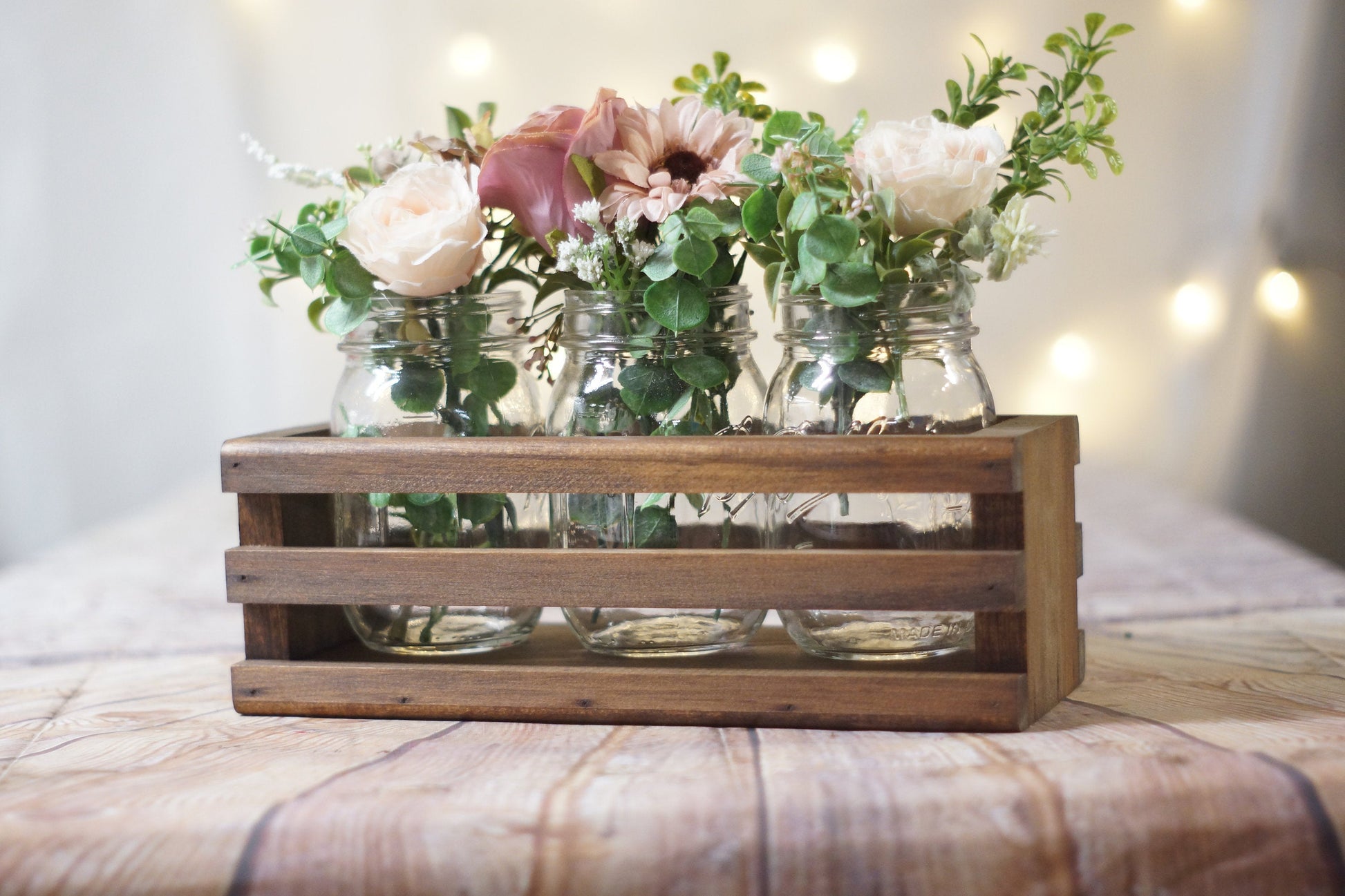 Wood Box Centerpiece, Flower Caddy-HOME DECOR-GFT Woodcraft