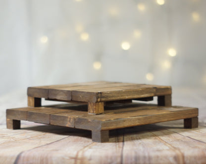 Set of Wood Cake Stands, Rustic Wedding Table Decor-Wedding-GFT Woodcraft