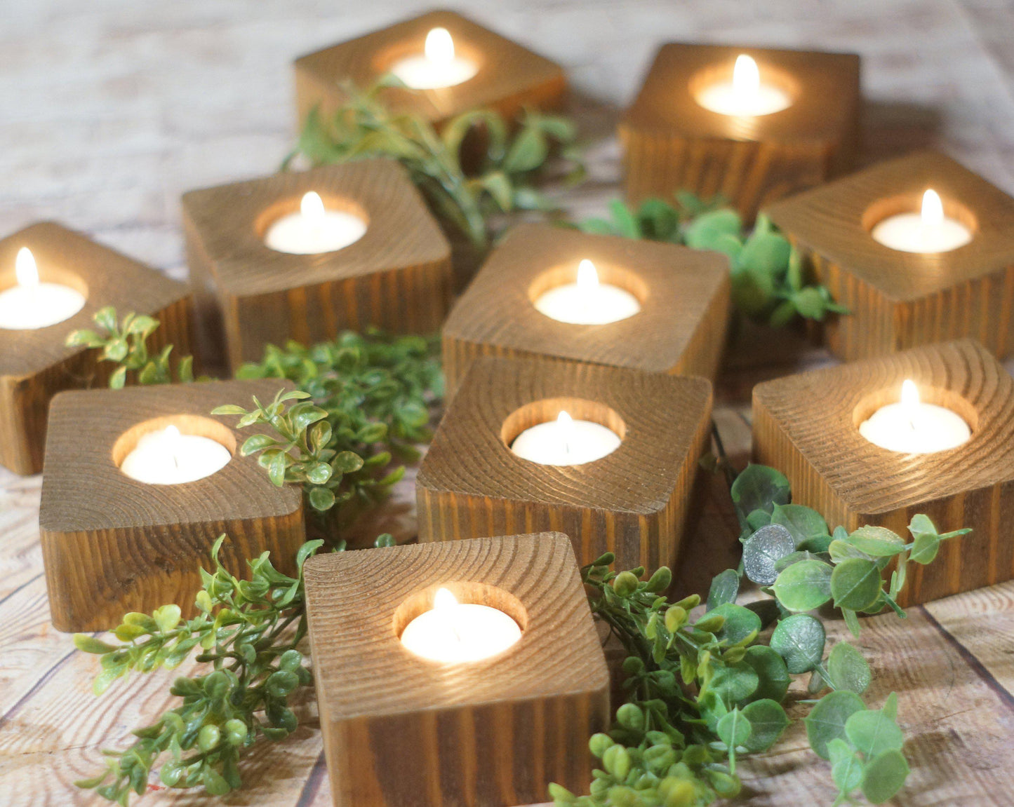 Bulk set of 10 Candle Holders for tea-light or votive candles-Candle Holders-GFT Woodcraft