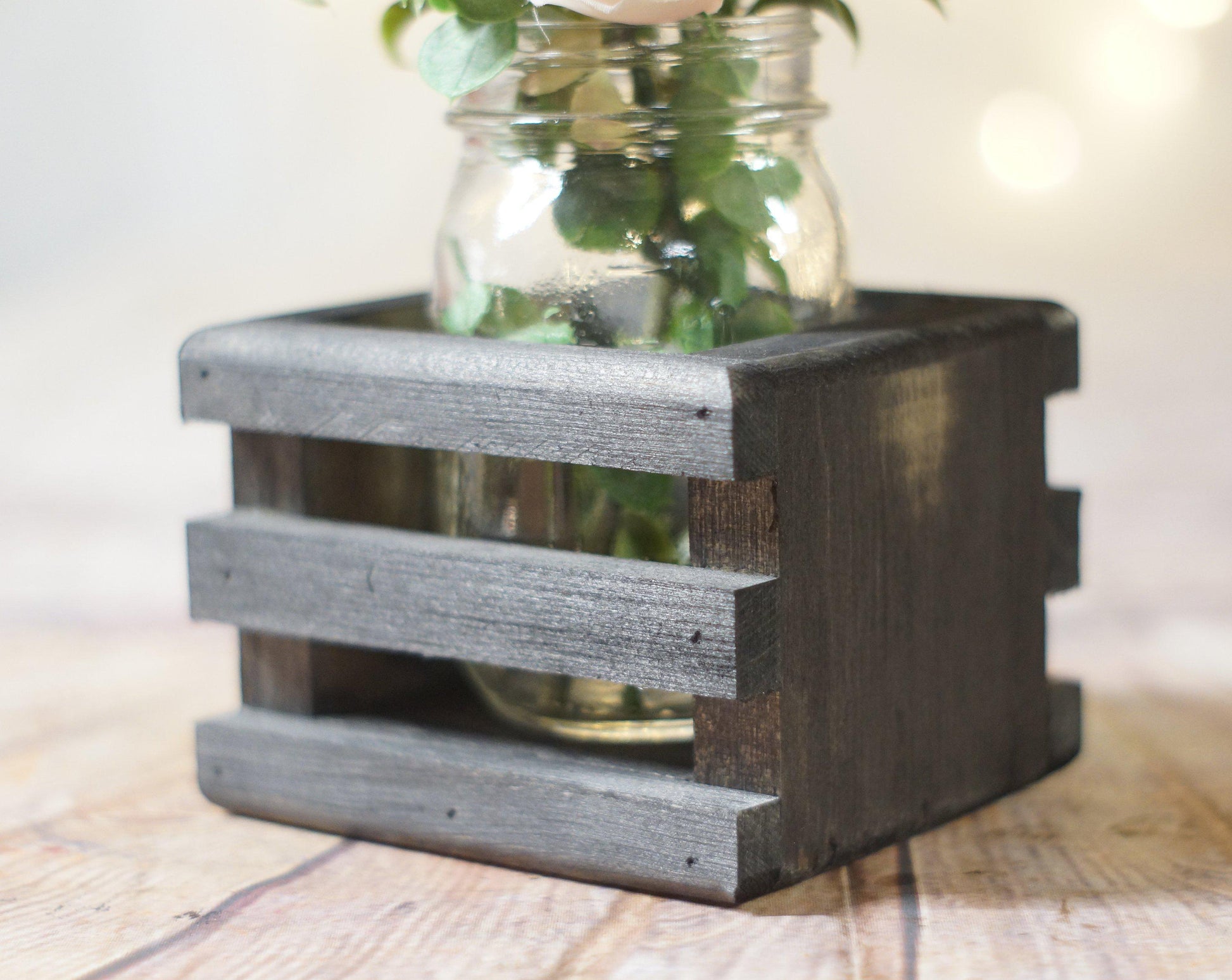6 Wood Box Centerpieces, Wishing Well Basket-Wedding-GFT Woodcraft