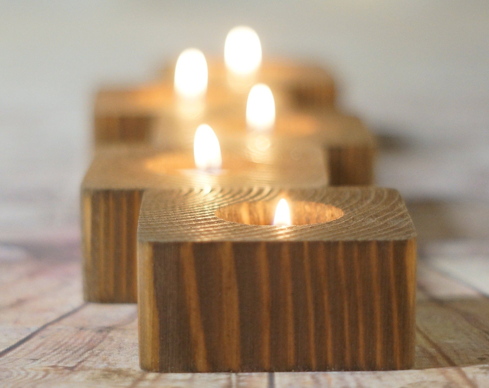 Reclaimed Wood Tealight Candle holder set of 5 – GFTWoodcraft
