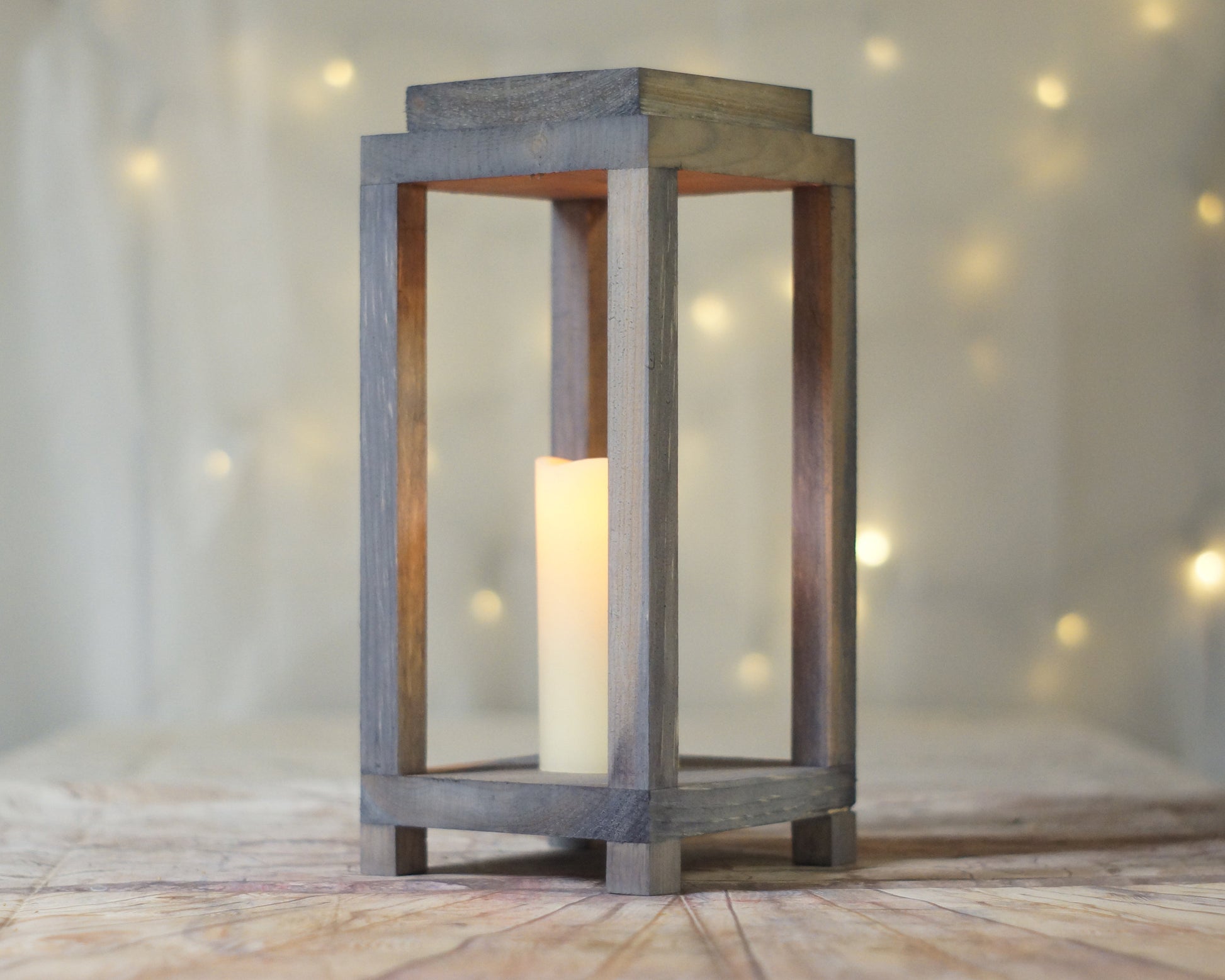 Lantern, 12.5" Double top Gray-LANTERN-GFT Woodcraft