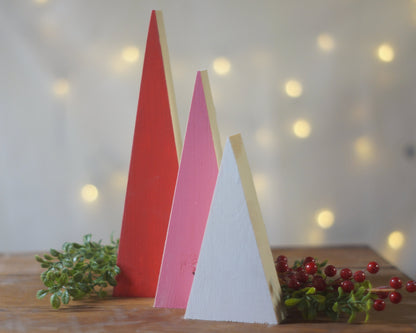 Valentines Day Decor, Red Pink White Trees-HOME DECOR-GFT Woodcraft