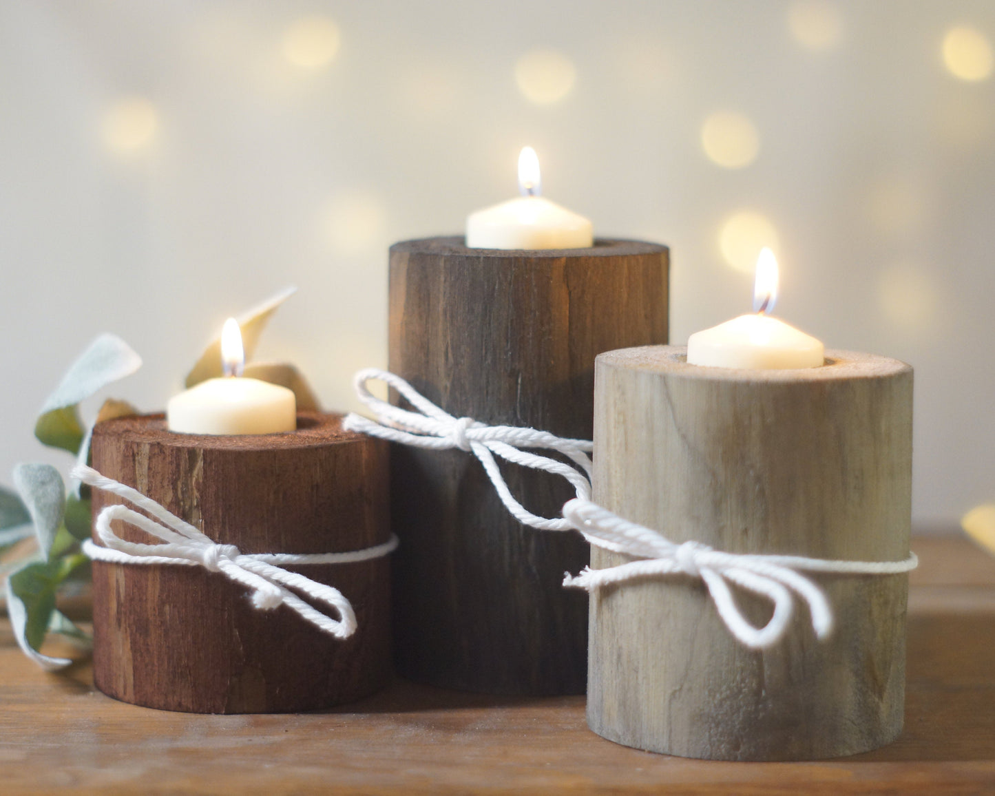 Wood candle Holders, Rustic-Candle Holders-GFT Woodcraft