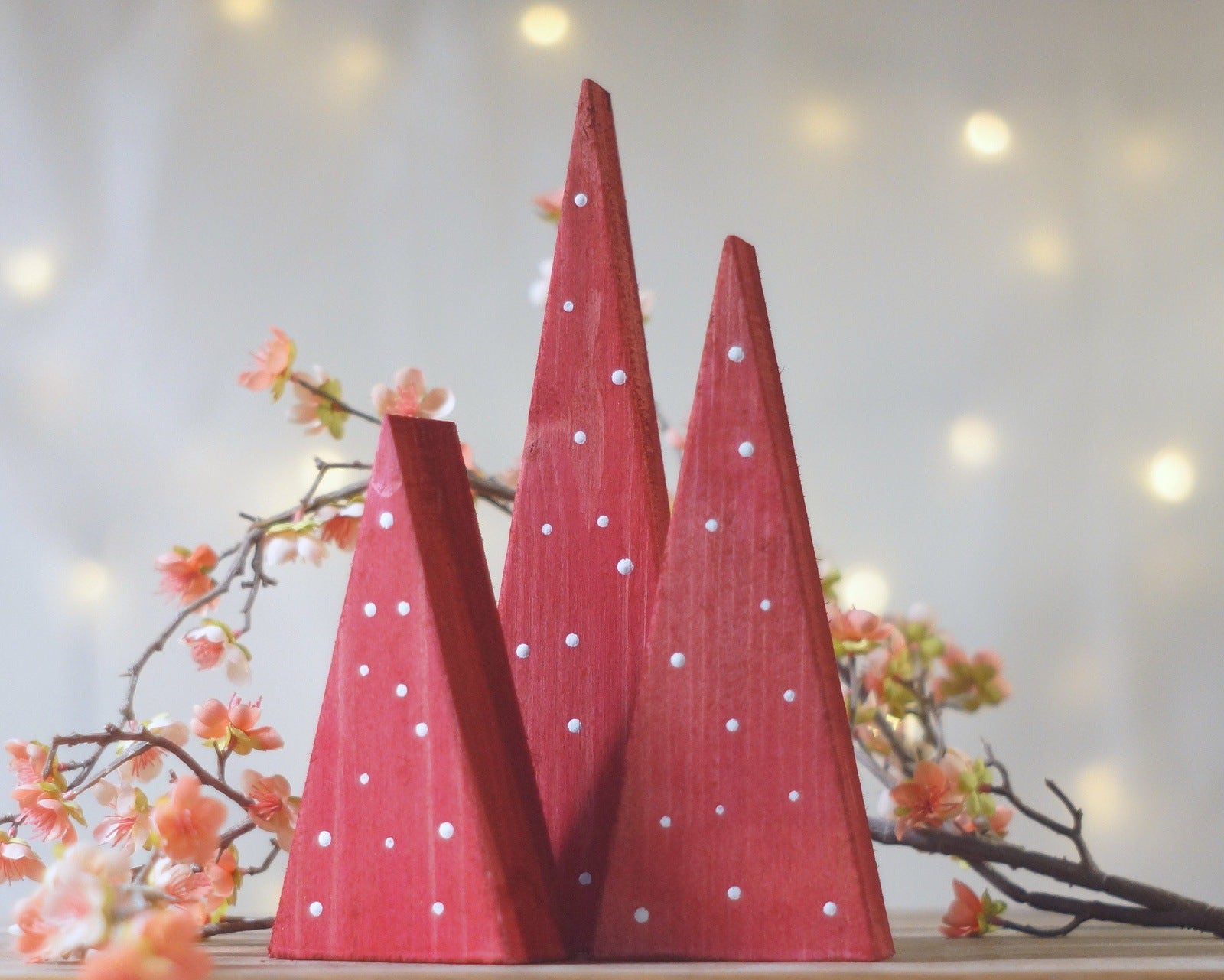 Valentines Day Decor, Red White Trees-HOME DECOR-GFT Woodcraft