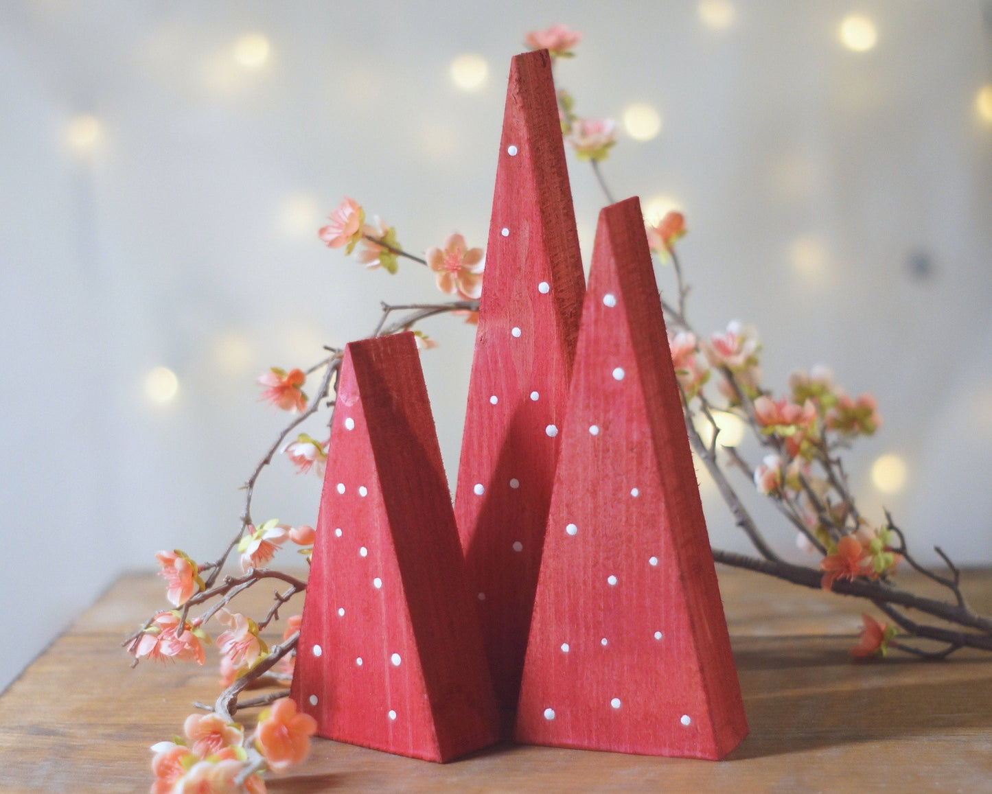Valentines Day Decor, Red White Trees-HOME DECOR-GFT Woodcraft