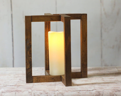 Lantern, 9" Open Concept, Brown-LANTERN-GFT Woodcraft