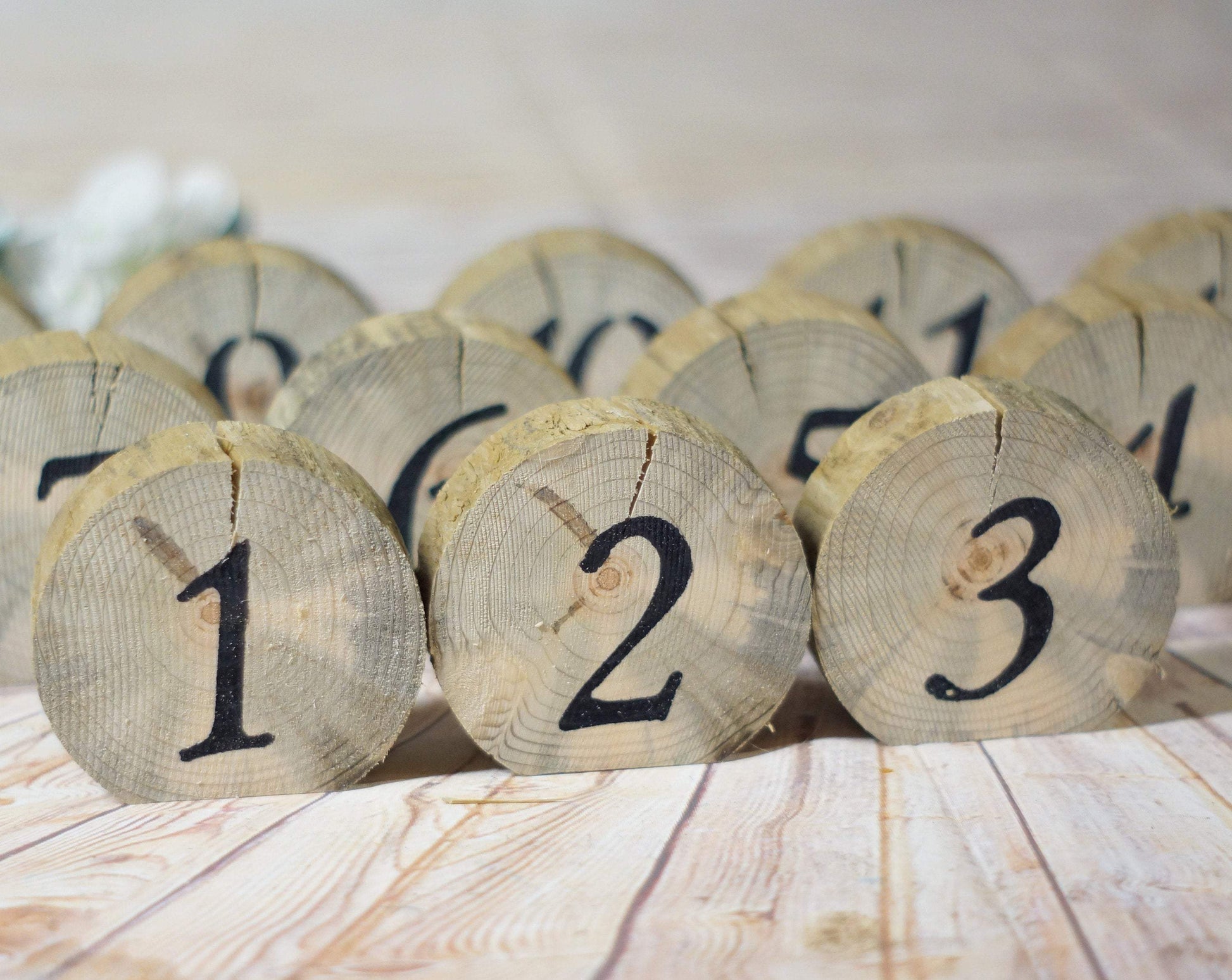 Table Numbers, Rustic Wedding, Wooden Numbers Log Slice – GFTWoodcraft