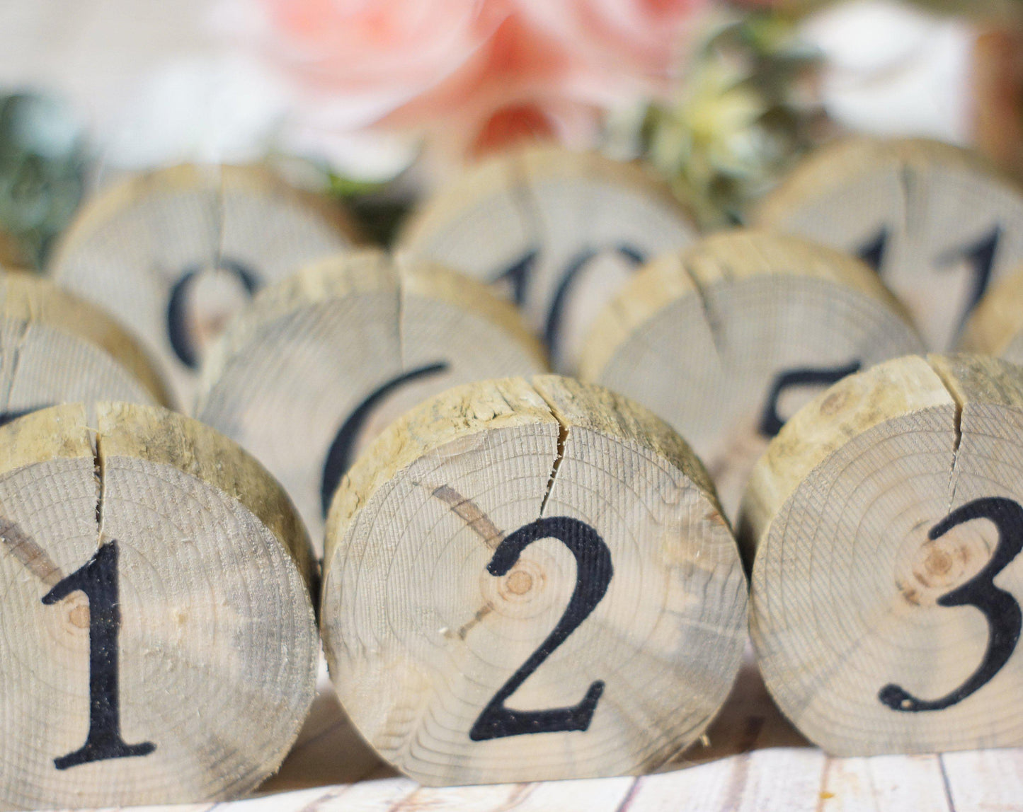 Table Numbers, Rustic Wedding, Wooden Numbers Log Slice-Wedding-GFT Woodcraft