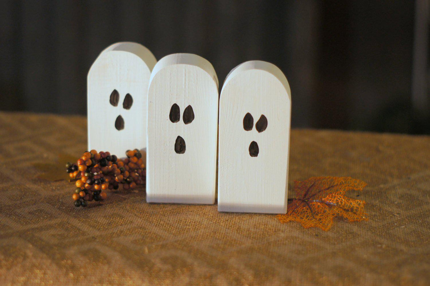 Fall Decor, Mini Halloween Ghosts-Halloween Decor-GFT Woodcraft