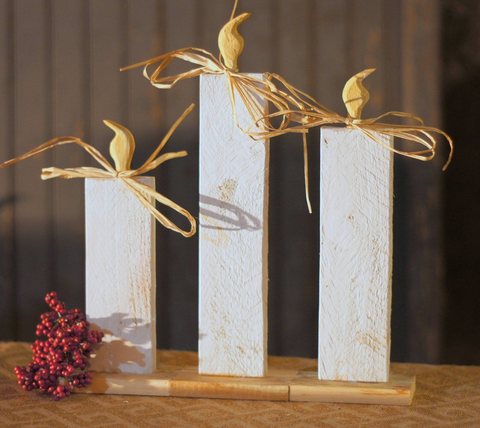 Christmas Candle Set of 3, White-CHRISTMAS-GFT Woodcraft