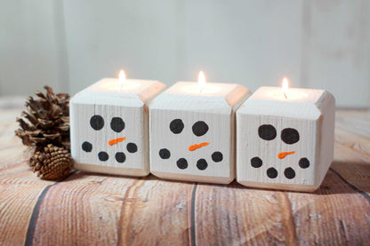 Christmas Snowman Candles, Holiday Candles-CHRISTMAS-GFT Woodcraft